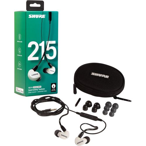  Shure SE215SPE-W-UNI Special Edition Sound Isolating Earphones with Inline Remote & Mic for iOS/Android