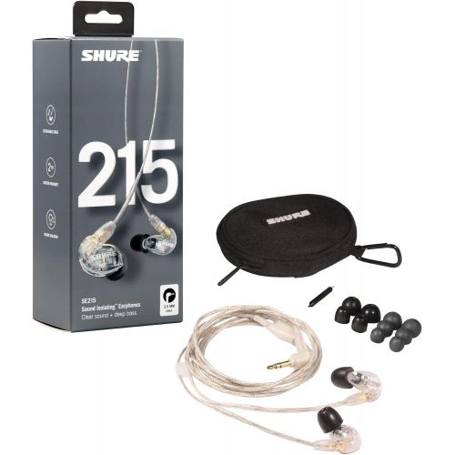  Shure SE215-CL Sound Isolating Earphones with Single Dynamic MicroDriver