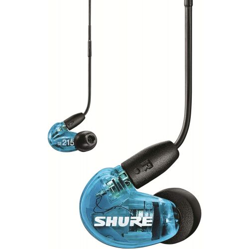  Shure SE215 Sound Isolating Earphones with 3.5mm Cable, Remote and Mic, Special Edition Blue