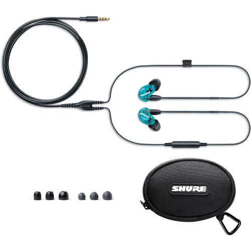  Shure SE215 Sound Isolating Earphones with 3.5mm Cable, Remote and Mic, Special Edition Blue