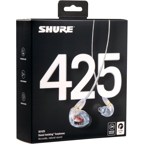  Shure SE425-CL Sound Isolating Earphones with Dual High Definition MicroDrivers