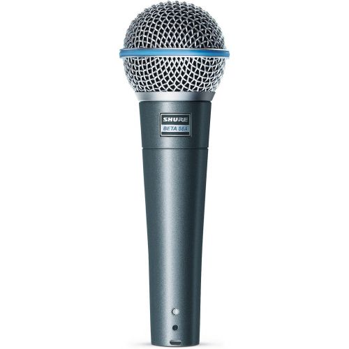  Shure Beta 58A Supercardioid Vocal Microphone & Pig Hog Black & White Woven Mic Cable, 20ft XLR - Bundle