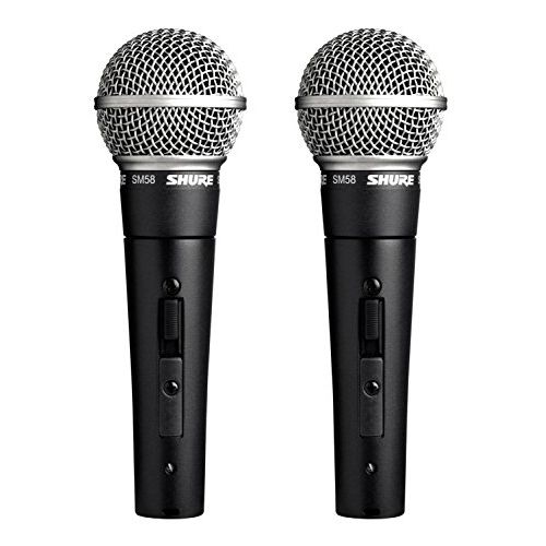  Shure SM58S Professional Vocal Microphone w/On/Off Switch (2 Pack)