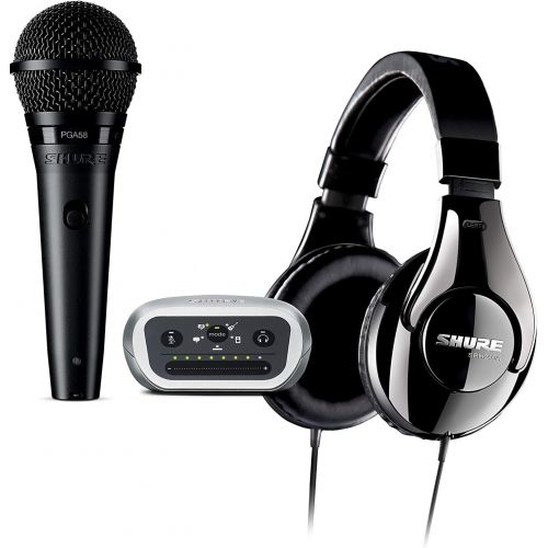  Shure Digital Recording Kit with PGA58 Microphone, SRH240A Headphones and MVi Audio Interface