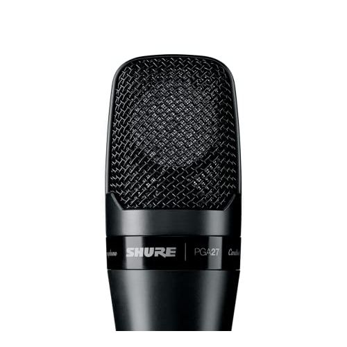  Shure PGA27-LC Large-Diaphragm Side-Address Cardioid Condenser Microphone with Shock-Mount and Carrying Case, No Cable