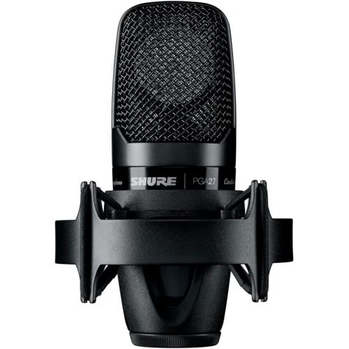  Shure PGA27-LC Large-Diaphragm Side-Address Cardioid Condenser Microphone with Shock-Mount and Carrying Case, No Cable