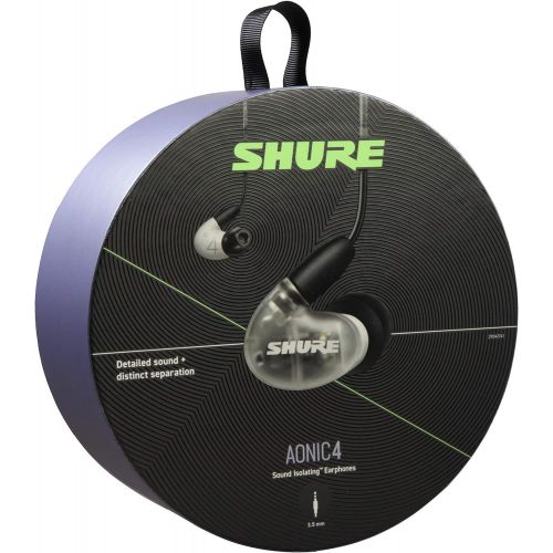  Shure AONIC 4 Wired Sound Isolating Earbuds, Detailed Sound, Dual-Driver Hybrid, Secure in-Ear Fit, Detachable Cable, Durable Quality, Compatible with Apple & Android Devices - Whi