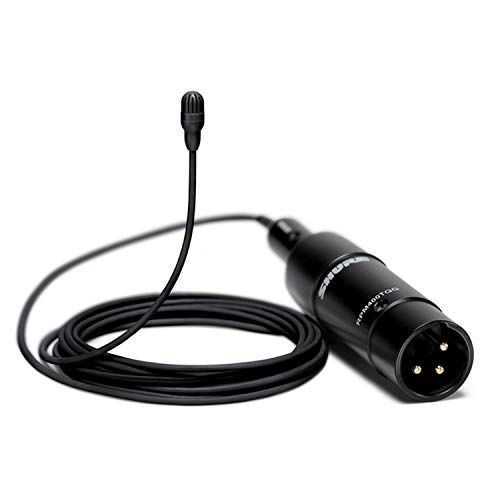  Shure TwinPlex TL47B O-XLR-A Omnidirectional Lavalier Microphone with Accessory Kit, XLR, Black