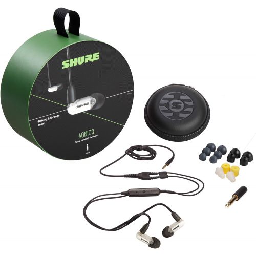  Shure AONIC 3 Wired Sound Isolating Earbuds, Clear Sound, Single Driver with BassPort, Secure in-Ear Fit, Detachable Cable, Durable Quality, Compatible with Apple & Android Devices