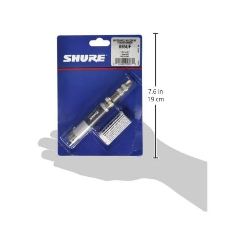  Shure A95UF Transformer; Low Z, Female XLR to High Z MC1M Connector with Mating 1/4-Inch Phone Plug/Jack