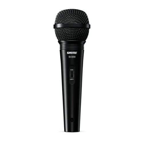  Shure SV200-W Multipurpose Cardioid Dynamic Vocal Microphone with Dent Resistant Ball Grille, On/Off Switch and 15 XLR-to-1/4 Cable