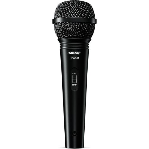  Shure SV200-W Multipurpose Cardioid Dynamic Vocal Microphone with Dent Resistant Ball Grille, On/Off Switch and 15 XLR-to-1/4 Cable