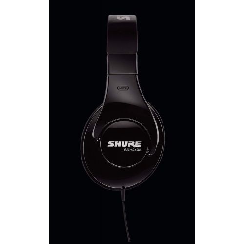  Shure SRH240A Professional Quality Headphones designed for Home Recording & Everyday Listening, black (SRH240A-BK)