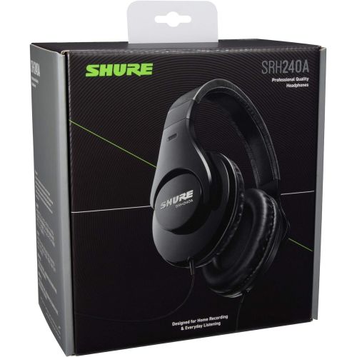  Shure SRH240A Professional Quality Headphones designed for Home Recording & Everyday Listening, black (SRH240A-BK)