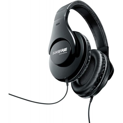  Shure SRH240A Professional Quality Headphones designed for Home Recording & Everyday Listening, black (SRH240A-BK)