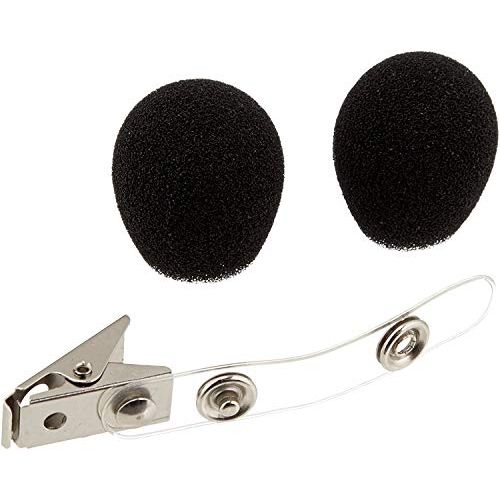  Shure RK318WS Black Foam Windscreens and Clothing Clip for All WH10, WH20 Headworn Microphones, Set of 2