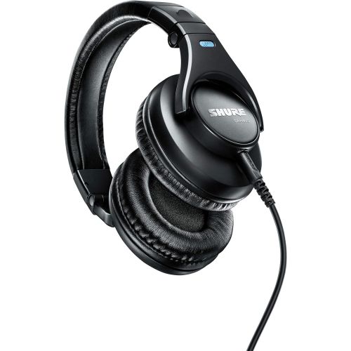  Shure SRH440 Professional Studio Headphones, Enhanced Frequency Response and Extended Range for Home and Studio Recording, with Detachable Coiled Cable, Carrying Bag and 1/4 Adapte