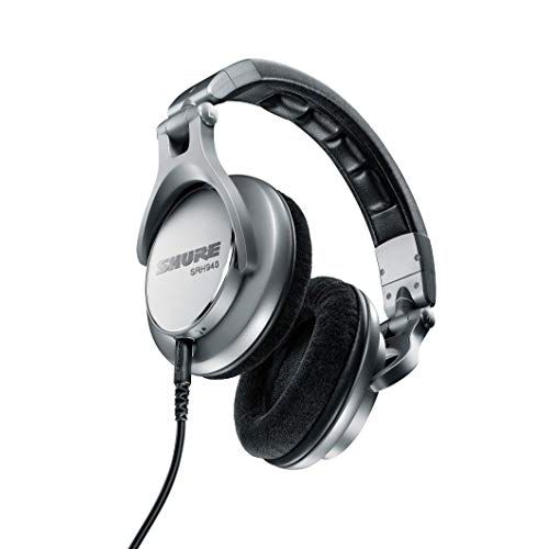  Shure SRH940 Professional Reference Headphones designed for Critical Listening, Studio Monitoring & Mastering, Silver, SRH940-SL