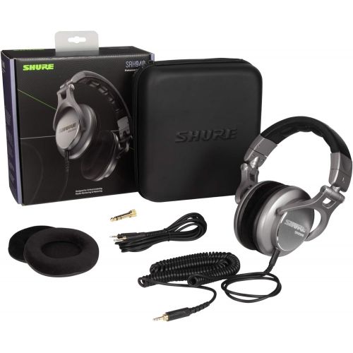  Shure SRH940 Professional Reference Headphones designed for Critical Listening, Studio Monitoring & Mastering, Silver, SRH940-SL