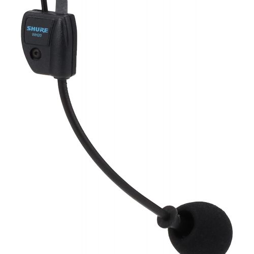  Shure WH20XLR Dynamic Headset Microphone - (Wired) Includes 3-pin Male XLR Connector with Detachable Belt Clip, Black