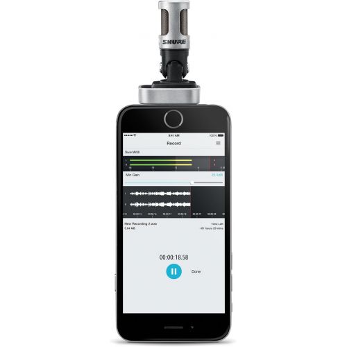  Shure MOTIV MV88 Digital Stereo Condenser Microphone for iOS Devices - With Shure Rycote Windjammer