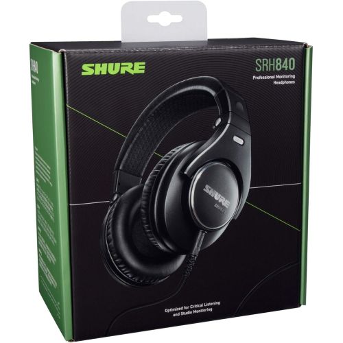  Shure SRH840 Professional Monitoring Headphones, Precisely Tailored Frequency Response and 40mm Neodymium Dynamic Drivers Deliver Rich Bass, Clear Mid-Range and Extended Highs (SRH