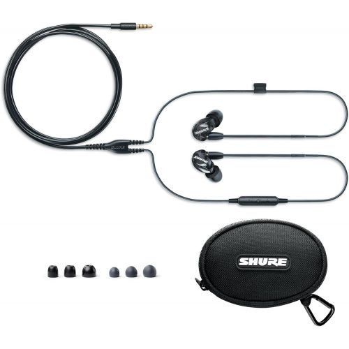  Shure SE215-K-UNI Sound Isolating Earphones with Inline Remote & Mic for iOS/Android,Black