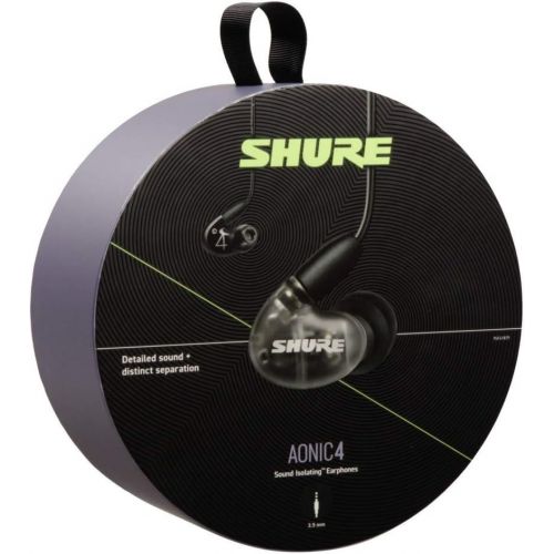  Shure AONIC 4 Wired Sound Isolating Earbuds, Detailed Sound, Dual-Driver Hybrid, Secure in-Ear Fit, Detachable Cable, Durable Quality, Compatible with Apple & Android Devices - Bla