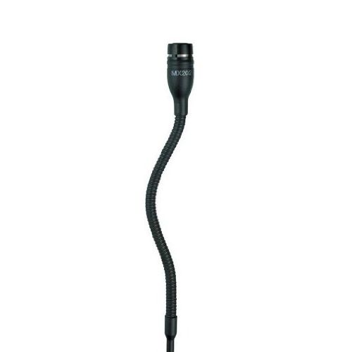  Shure MX202B/N Mini-condenser Overhead Microphone with cable, in-line preamp, stand adapter, and No Cartridge (Black)