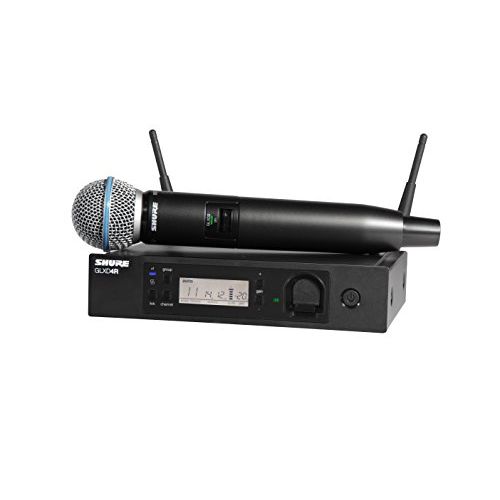  Shure GLXD24R/B58-Z2 Rechargeable Wireless System with BETA58A Vocal Microphone, Half Rack