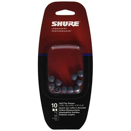  Shure EASFX1-10S Small Soft Flex Sleeves for SE115, SE315, SE425 and SE535 Earphones (Black)