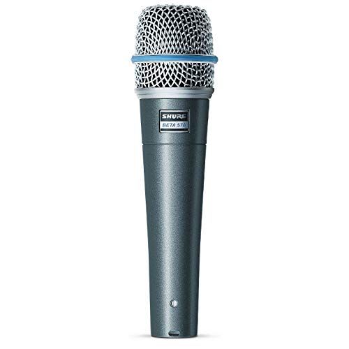  Shure BETA57A Super cardioid Dynamic Microphone with High Output Neodymium Element for Vocal/Instrument Applications, Silver