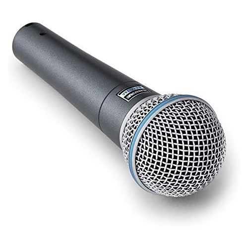  Shure BETA 58A Supercardioid Dynamic Vocal Microphone with A25D Adjustable Stand Adapter, 5/8” to 3/8” (Euro) Thread Adapter and Storage Bag