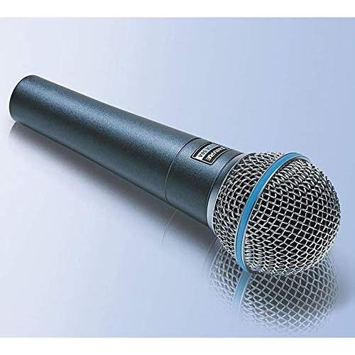  Shure BETA 58A Supercardioid Dynamic Vocal Microphone with A25D Adjustable Stand Adapter, 5/8” to 3/8” (Euro) Thread Adapter and Storage Bag