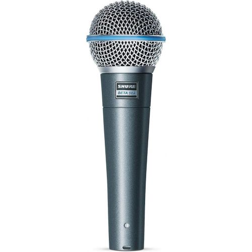  Shure BETA 58A Supercardioid Dynamic Vocal Microphone with A25D Adjustable Stand Adapter, 5/8” to 3/8” (Euro) Thread Adapter and Storage Bag