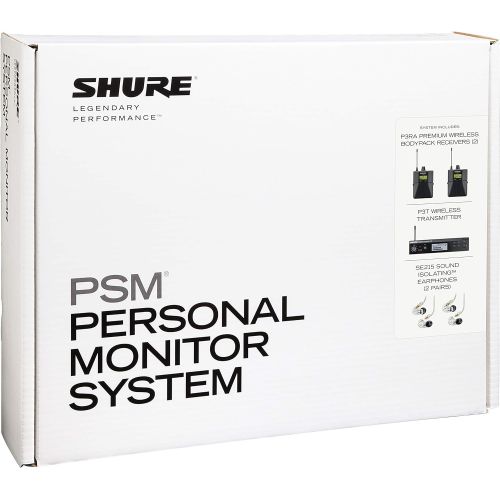  [아마존베스트]Shure PSM300 P3TRA215TWP Pro Wireless In-Ear Personal Monitor System with SE215-CL Earphones - Twinpack