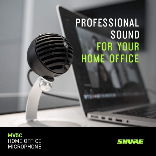  [아마존베스트]Shure MV5C Home Office Microphone, Conferencing Microphone for Mac & PC, Crystal Clear Voice & Call, Durable & Portable Design, Quick & Easy Setup, Works with Team, Zoom & Others -