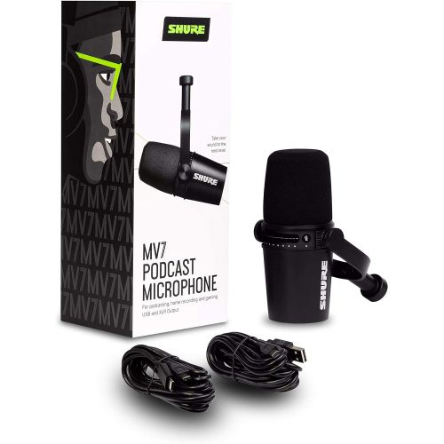  [아마존베스트]Shure MV7 Black + SRH440 + Gator 3000 Microphone Boom Stand