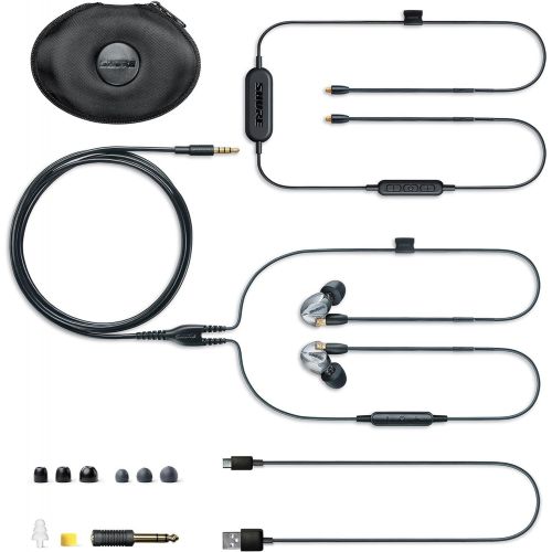  Shure SE425-V+BT1 Wireless Sound Isolating Earphones with Bluetooth Enabled Communication Cable, Silver