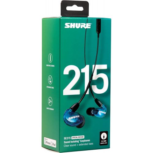  SHURE High Sound Insulation Earphone SE215 Special Edition (BLUE) SE215SPE-B-UNI-A【Japan Domestic genuine products】【Ships from JAPAN】