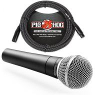 Shure SM58 Cardioid Vocal Microphone & Pig Hog Mic Cable, 20ft XLR - Bundle (Blue)