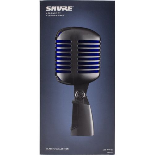  Shure Super 55 Deluxe Vocal Microphone & Pig Hog Black & White Woven Mic Cable, 20ft XLR - Bundle