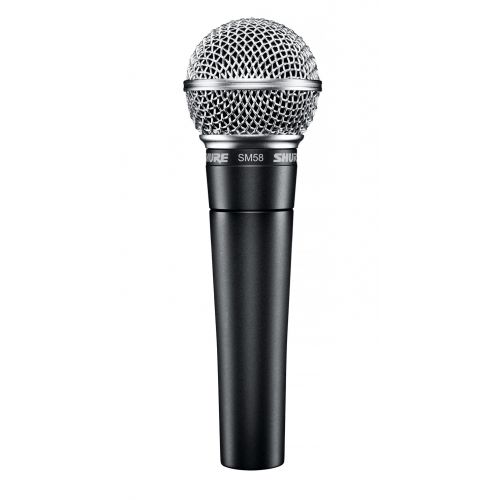  Shure SM58-LC Cardioid Dynamic Vocal Microphone Bundle with Boom Stand, XLR Cable, and Austin Bazaar Polishing Cloth