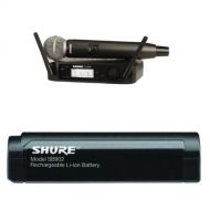 Shure GLXD24SM58 Digital Vocal Wireless System with SM58 Handheld Microphone, Z2 With Shure SB902 Rechargeable Lithium-Ion Battery for GLX-D Bundle