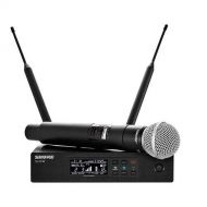 Shure QLXD24 Wireless Microphone System, H50 534-598 MHz, Includes QLXD4 Digital Wireless Receiver, QLXD2 Handheld Transmitter, SM58 Cartridge
