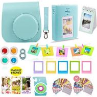 [아마존베스트]Shutter Fujifilm Instax Mini 9 or Mini 8 Instant Camera Accessories Bundle 11 Piece Gift Set Kit Includes BLUE Case with Strap, Albums, Filters, Selfie lens, Hanging + Creative Frames, 60