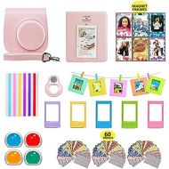 Shutter Fujifilm Instax Mini 11, Blush Pink Camera Accessories Bundle, Set Includes: Camera Case with Strap, 1 Album, 4 Color Filters, Selfie Lens, 6 Magnets + 10 Hanging + Creative Frames