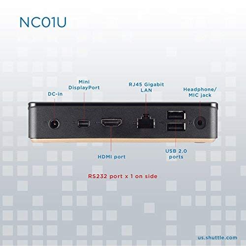  Shuttle XPC NC01U3 Mini PC Desktop Computer | Intel i3-5005U | 4GB DDR3L RAM | 500GB HDD 7200RPM | Intel HD Graphics | 4K Support | Dual Display | WiFi | No OS