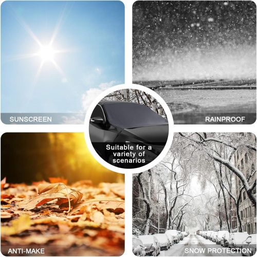  Shynerk Magnetic Edges Car Snow Cover, Frost Car Windshield Snow Cover, Frost Guard Protector, Ice Cover, Car Windsheild Sun Shade, Waterproof Windshield Protector Car/Truck/SUV 82