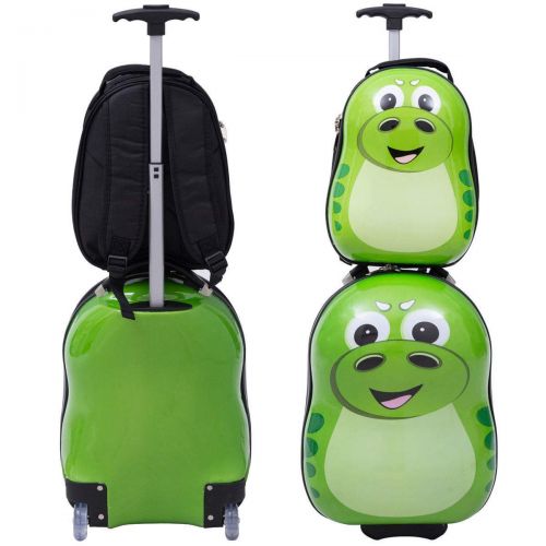  Siamchoice24 Kids Luggage Set Hard Shell Suitcase Backpack School Travel Trolley Bag Case Set of 2 pcs